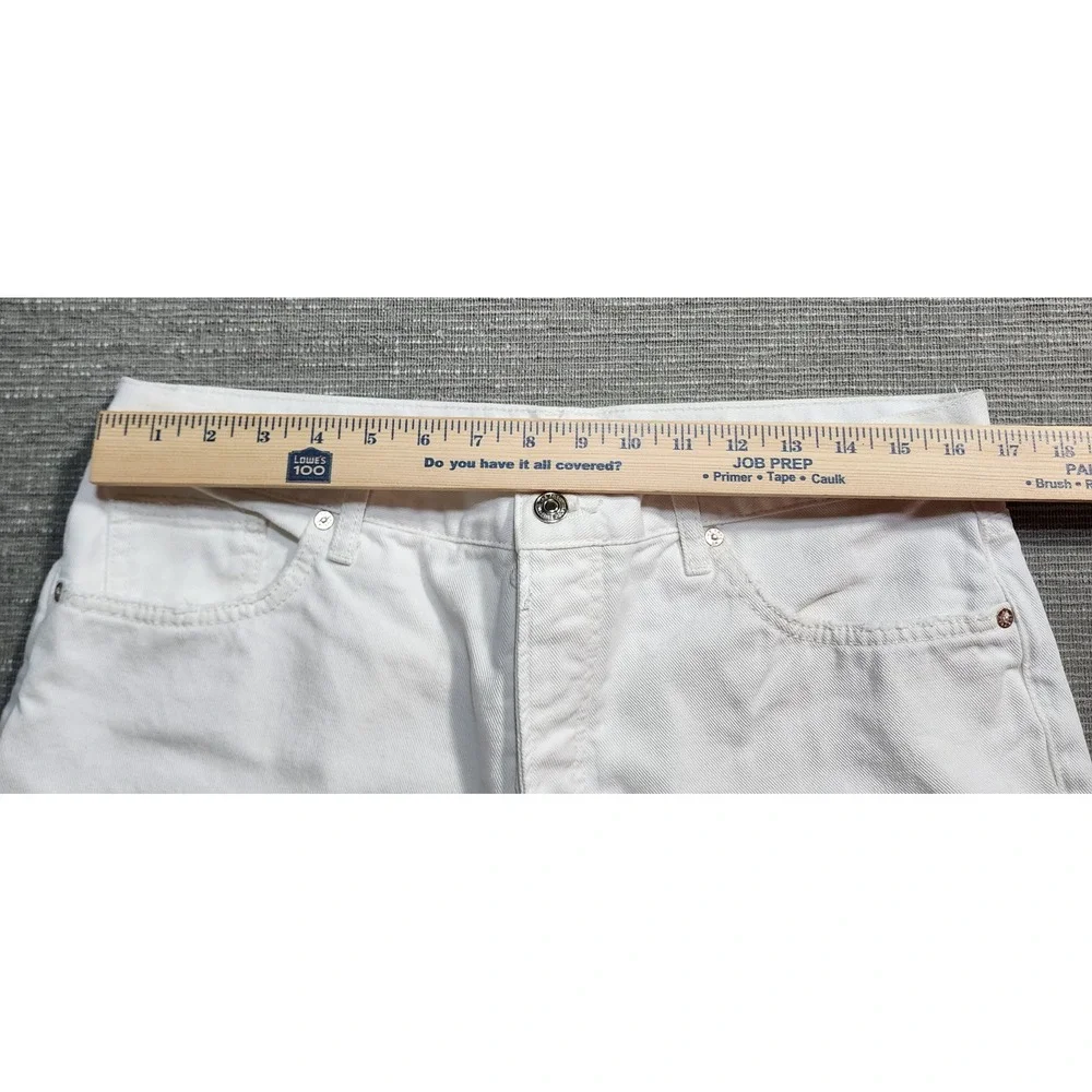 We The Free Free People White Distressed Raw Hem‎ Button Fly Jeans Size 31